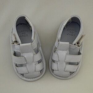 Janie and Jack White Leather Fisherman-Style Baby Sandals